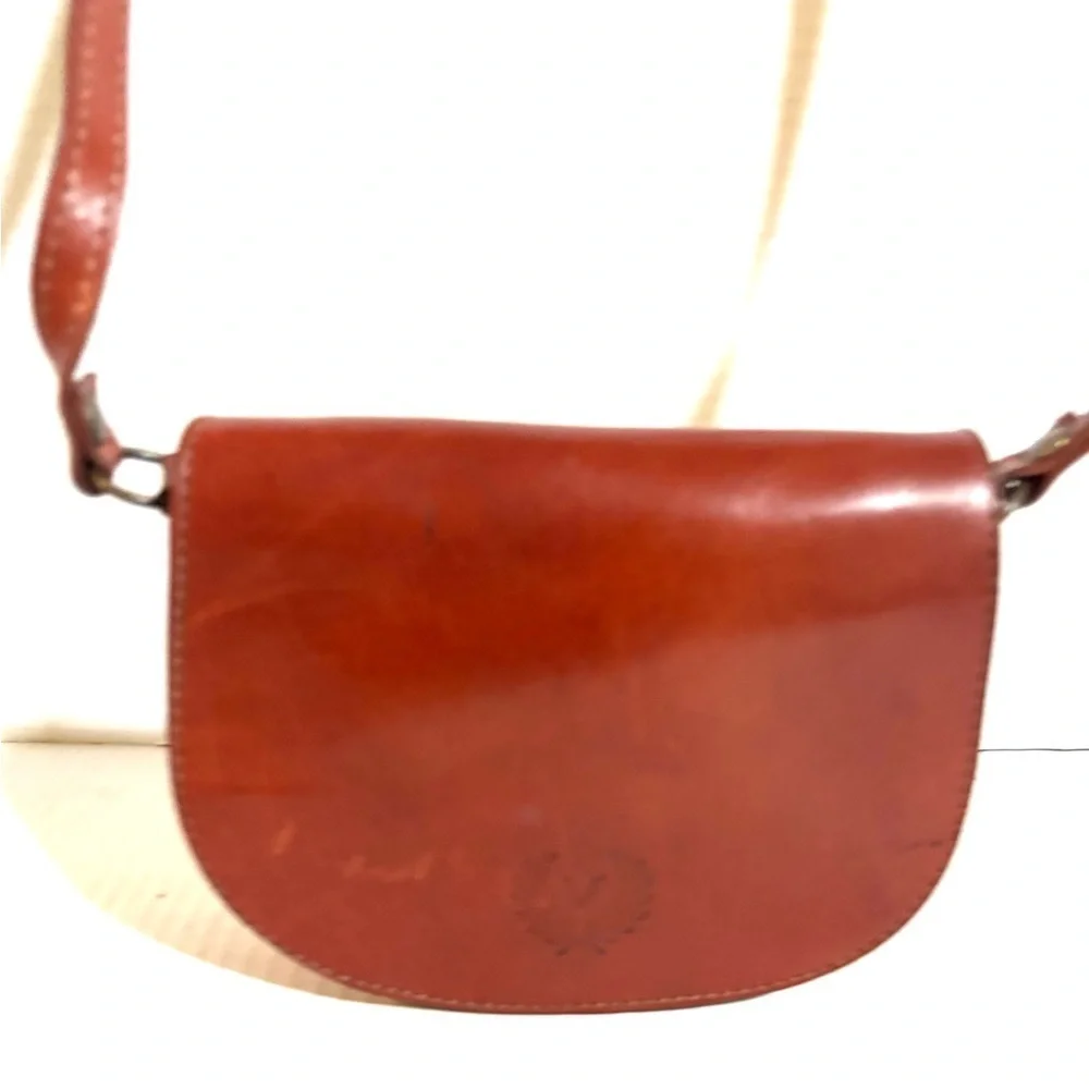 Firenze vintage Elegant Brown Leather Crossbody Bag